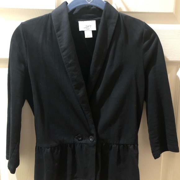 LOFT xxsp black knit blazer - Picture 2 of 5